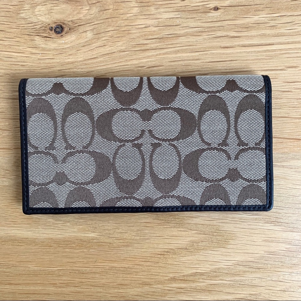 Authentic Coach Signature Print Checkbook
